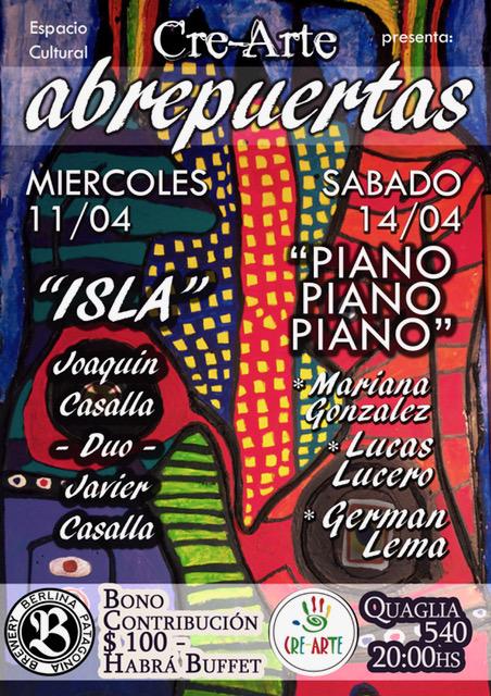 Mariana Gonzalez, Lucas Lucero y German Lema presentan Piano, Piano Piano 