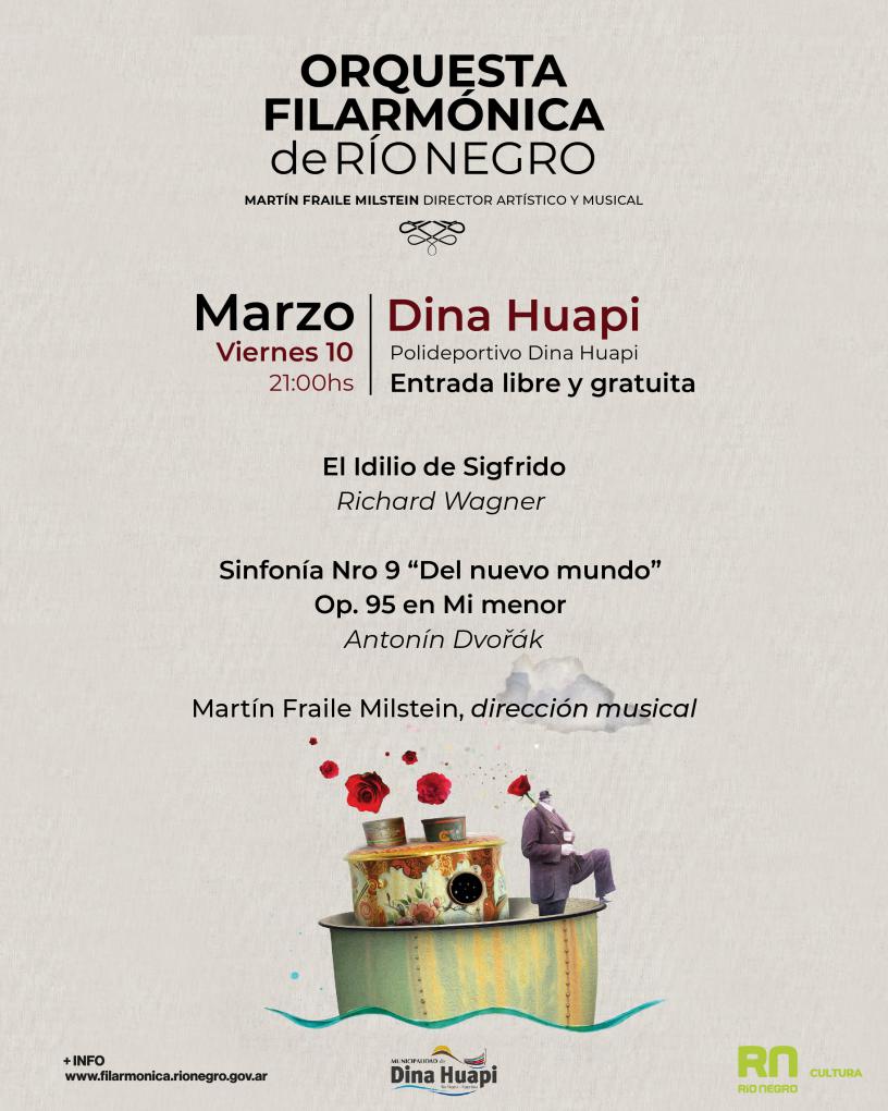 La Orquesta Filarm&oacute;nica de R&iacute;o Negro se presenta en Dina Huapi