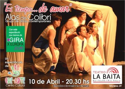 Cre-Arte lleva "Es tiempo de amar" a Europa Ir&aacute; a Italia y Espa&ntilde;a. Show despedida de Bariloche, en abril.