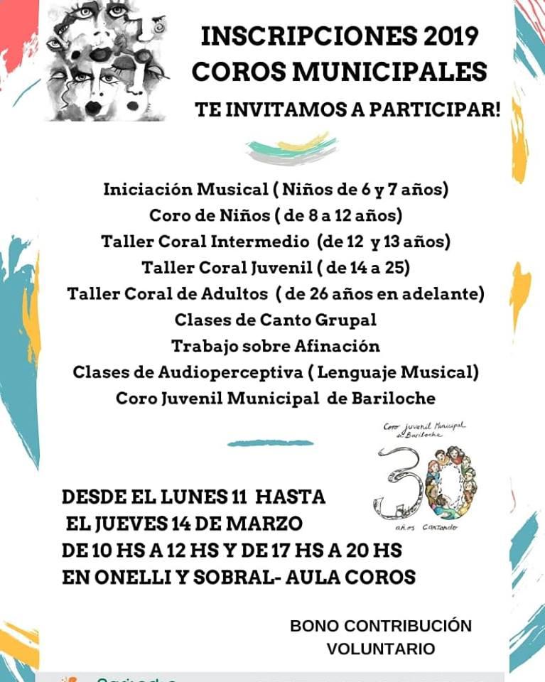 Inscripciones coros municipales 2019