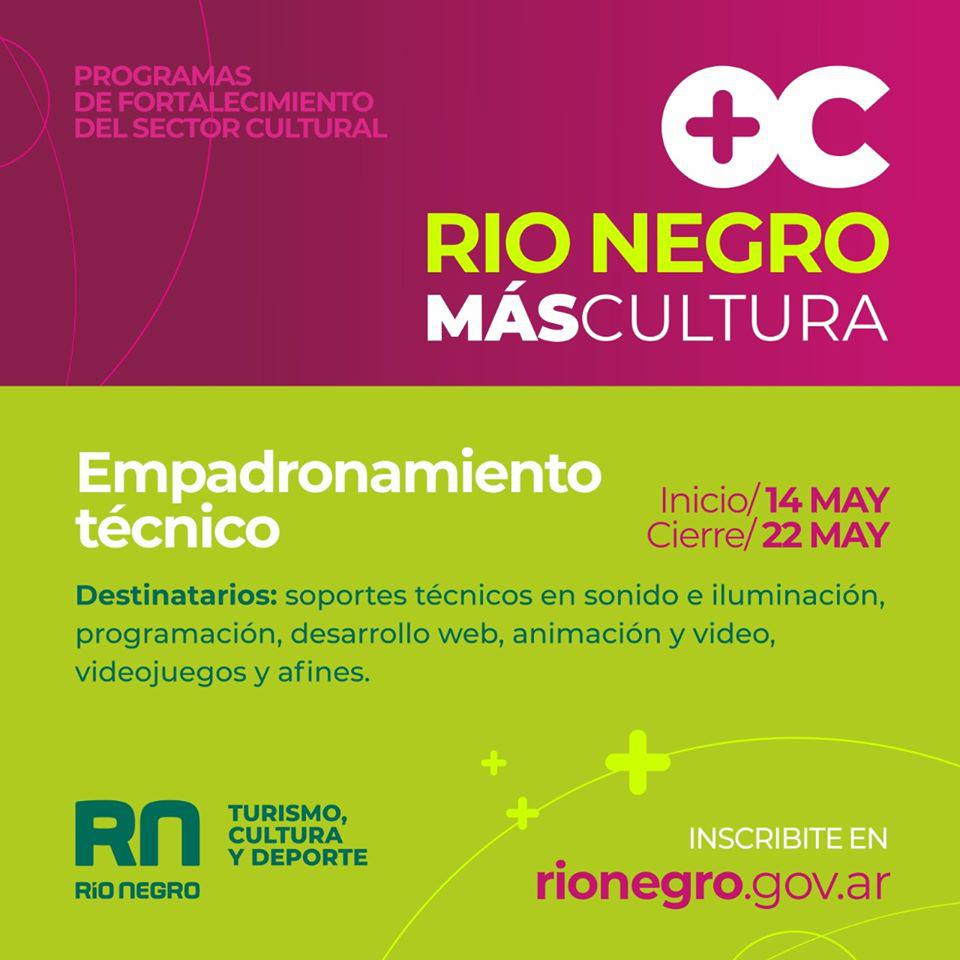 R&iacute;o Negro +Cultura abre nuevas convocatorias para artistas rionegrinos