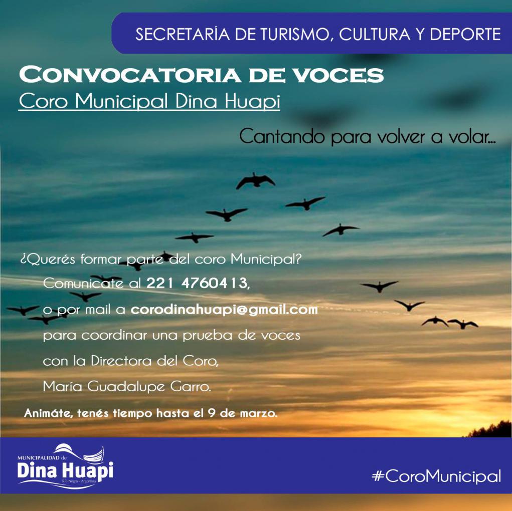 Convocatoria de voces - Coro Municipal Dina Huapi
