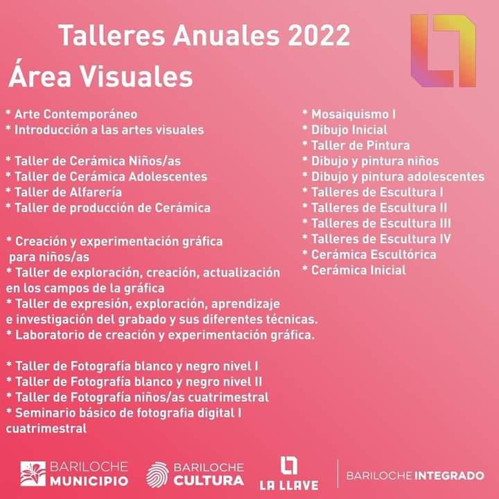 Talleres anuales 2022 - Escuela de Arte La Llave