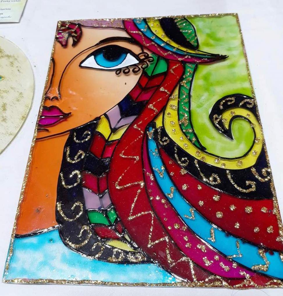 Cuadro Artesanal - Simil Vitro sobre vidrio - $ 370