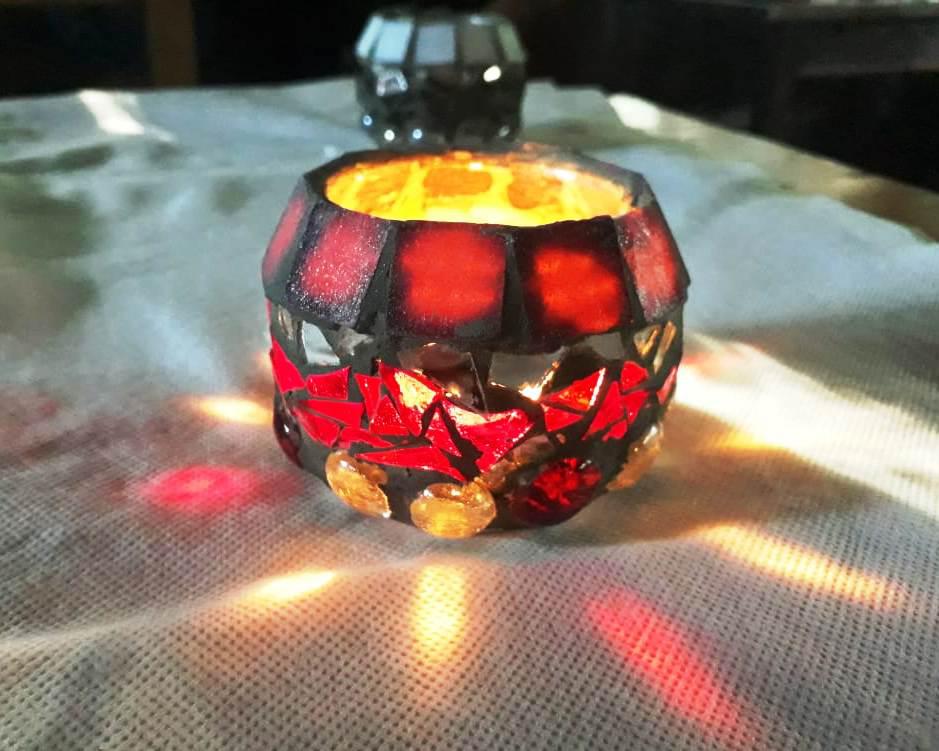 Fanal Atesanal en Mosaiquismo para Velas $ 450