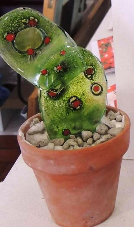 Cactus Artesanal en Vitrofusi&oacute;n $ 250