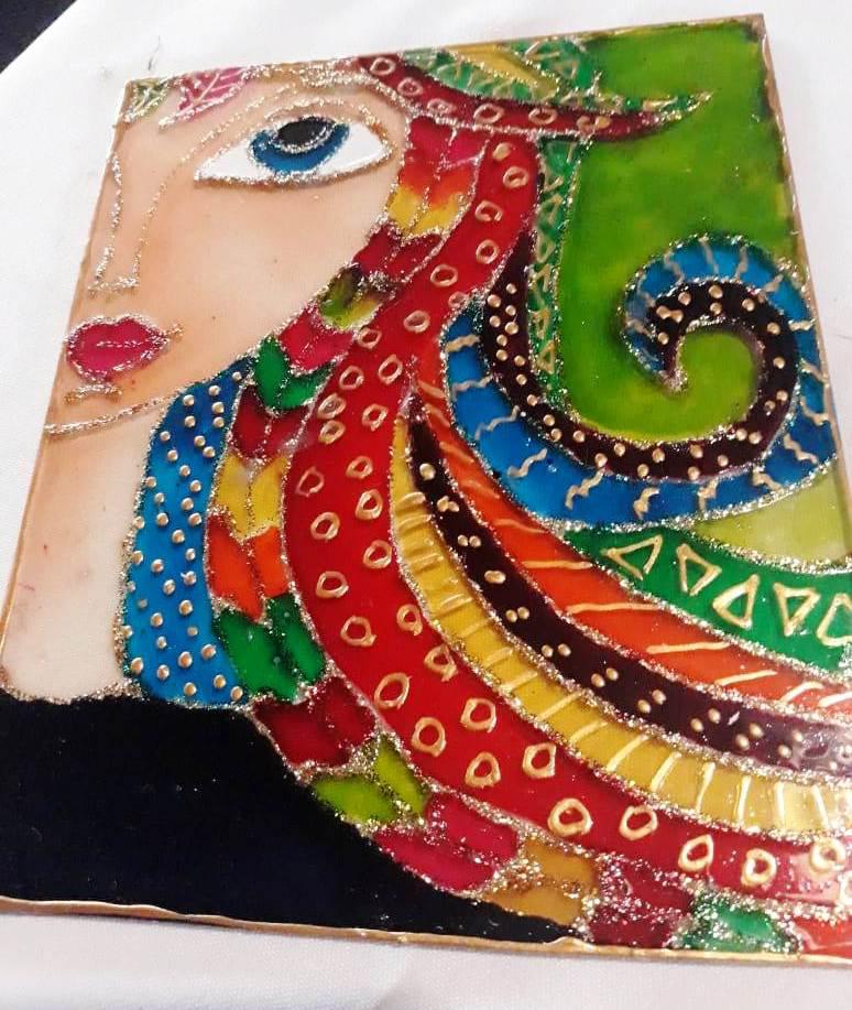 Cuadro Artesanal - Simil Vitro sobre vidrio - $ 370