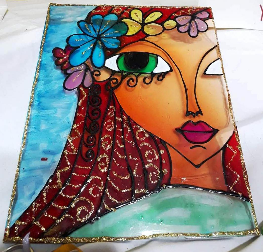 Cuadro Artesanal - Simil Vitro sobre vidrio - $ 370
