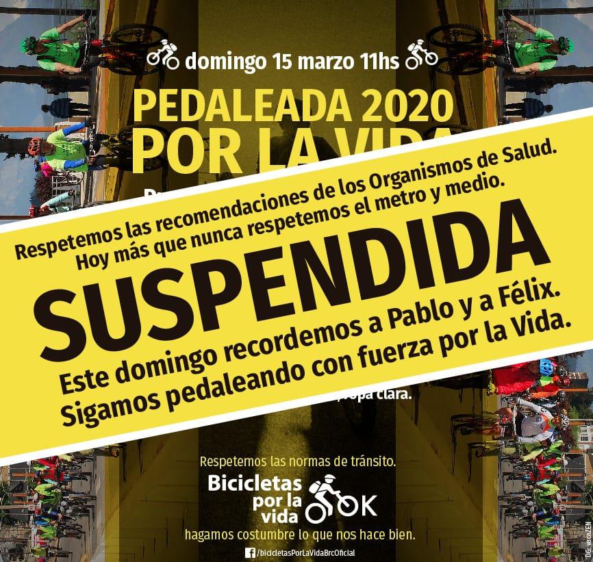 Pedaleada 2020 por la Vida - Suspendida