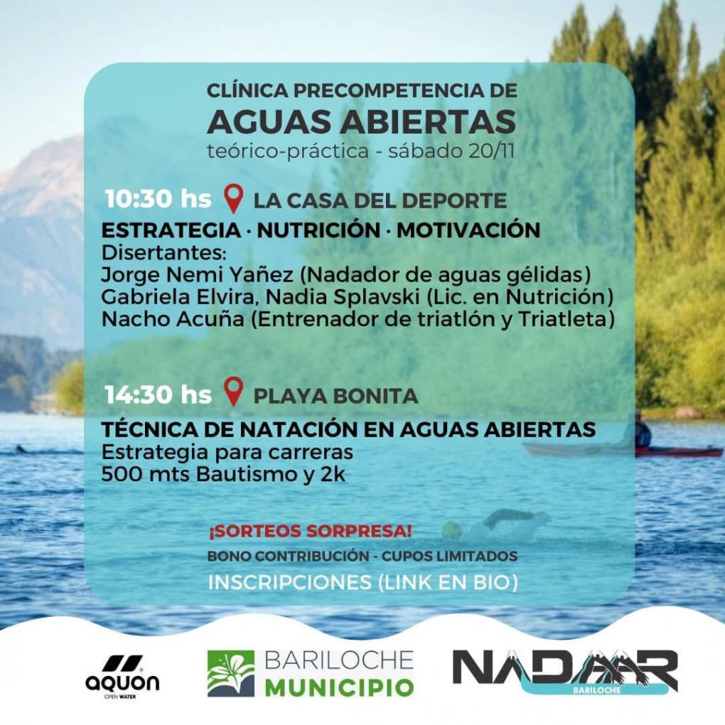 Pensando en la temporada de Aguas Abiertas, nadar&aacute;n este s&aacute;bado en el Nahuel Huapi