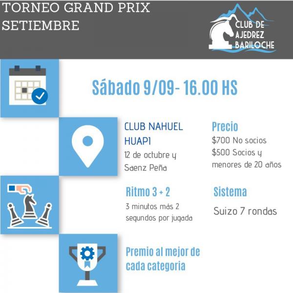 AJEDREZ  EL GRAND PRIX DEL MES SE JUGAR&Aacute; EL S&Aacute;BADO 9 DE SETIEMBRE