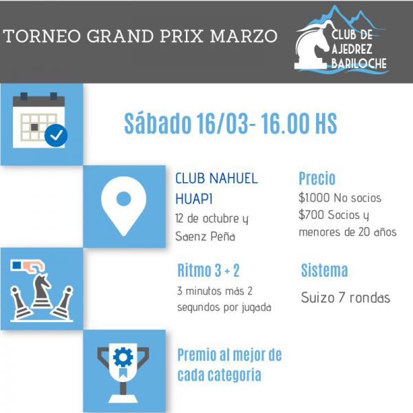 AJEDREZ  EL GRAND PRIX DEL MES SE JUGAR&Aacute; EL S&Aacute;BADO 16 DE MARZO