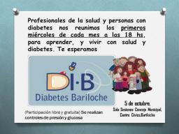 El mi&eacute;rcoles pr&oacute;ximo, charla sobre diabetes y salud