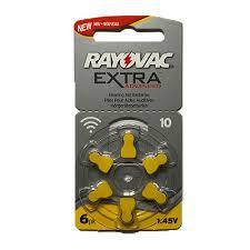 PILAS P/ AUDIFONO MODELO 10 RAYOVAC EXTRA ADVANCES X 6 UNIDADES $ 460