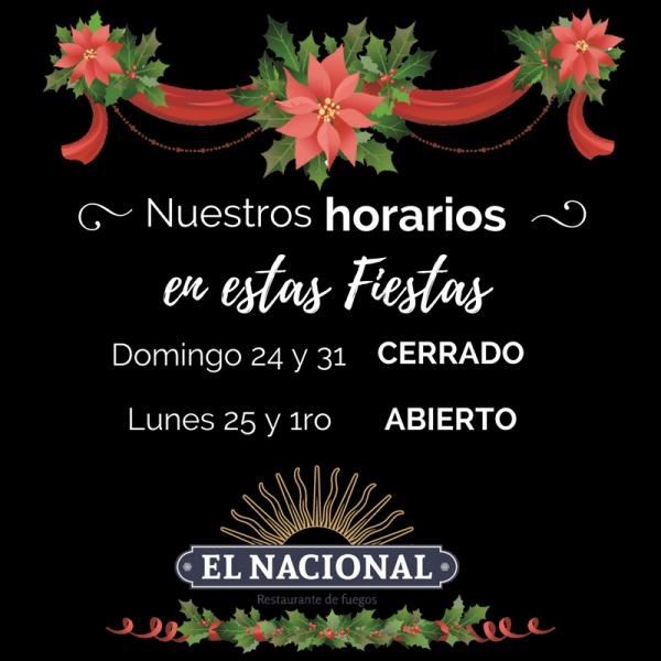 Queremos recordarles cuales son nuestros horarios de atenci&oacute;n para estas Fiestas!&#127877;&#128343;