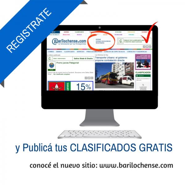 REGISTRATE en www.barilochense.com y public&aacute; tus CLASIFICADOS GRATIS