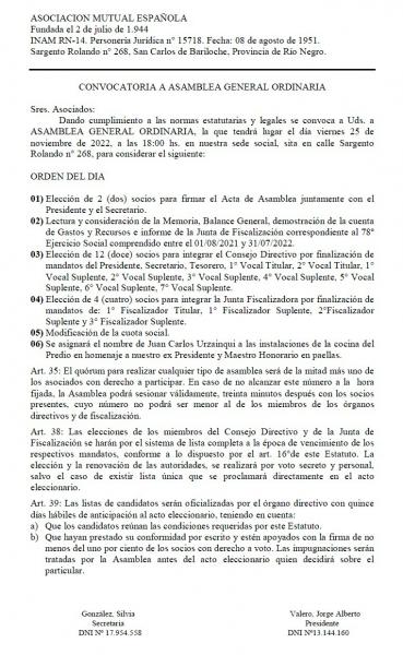 CONVOCATORIA ASOCIADOS A ASAMBLEA GENERAL ORDINARIA