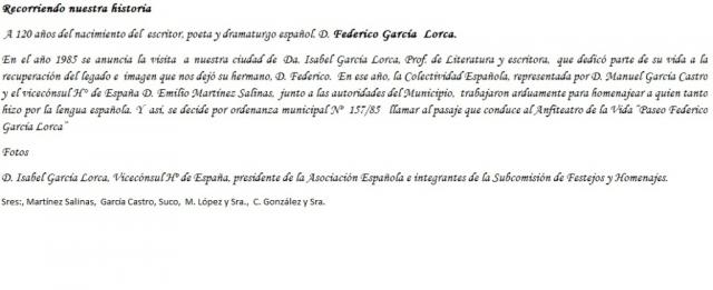 Nota Original del Viceconsulado de Espaa en San Carlos de Bariloche 