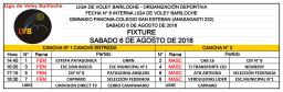 Fixture 6ta Fecha Liga de Voley Bariloche y Tabla de posiciones actualizada