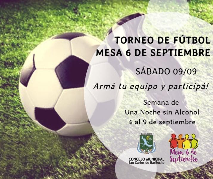 Hay tiempo para sumarse al Torneo de F&uacute;tbol de la Mesa 6 de Septiembre