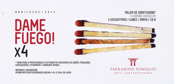 TALLER DE CREATIVIDAD &#147;DAME FUEGO&#148;  Dictado por Adri&aacute;n Candelmi