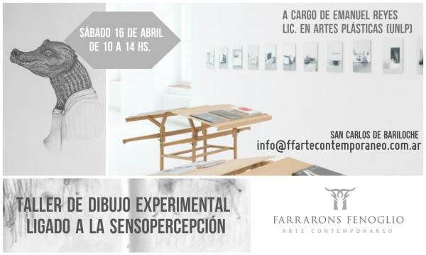  Taller de dibujo experimental ligado a la sensopercepci&oacute;n. A cargo de Emanuel Reyes. Lic. en Artes Pl&aacute;sticas (UNLP)