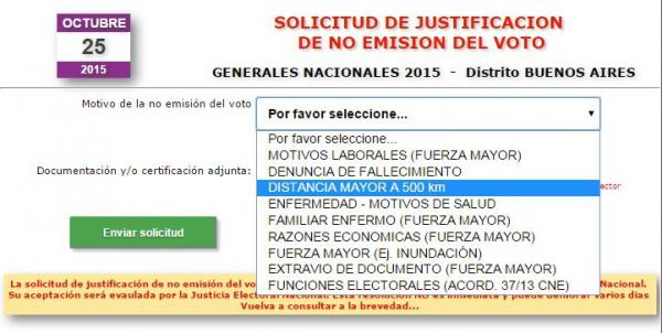 Los que no votaron lo pueden justificar por internet