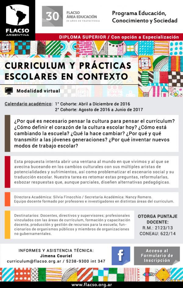 Diploma Superior en Curr&iacute;culum y Pr&aacute;cticas Escolares