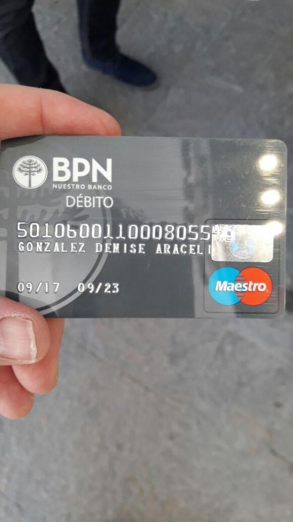 Extrav&iacute;o de Tarjeta de D&eacute;bito