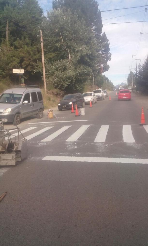 Pintan sendas peatonales en Av. de los Pioneros