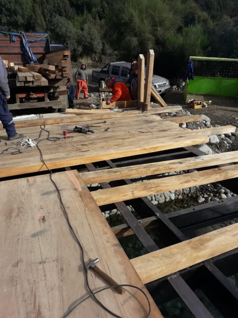 Trabajos de las delegaciones en Pen&iacute;nsula San Pedro y el Puente Negro de Villa Los Coihues