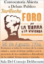 Comunicado de Prensa del foro por la tierra y la vivienda Bariloche.