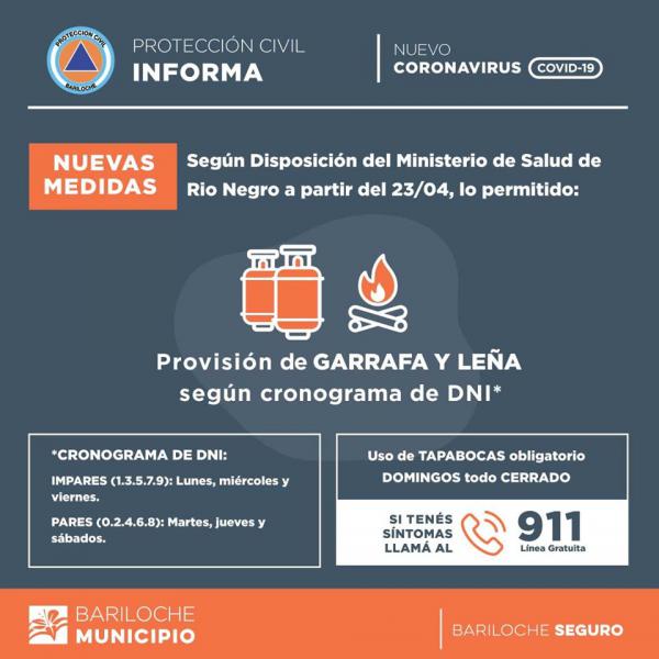 La entrega de le&ntilde;a y garrafas se realiza con el esquema de DNI pares e impares