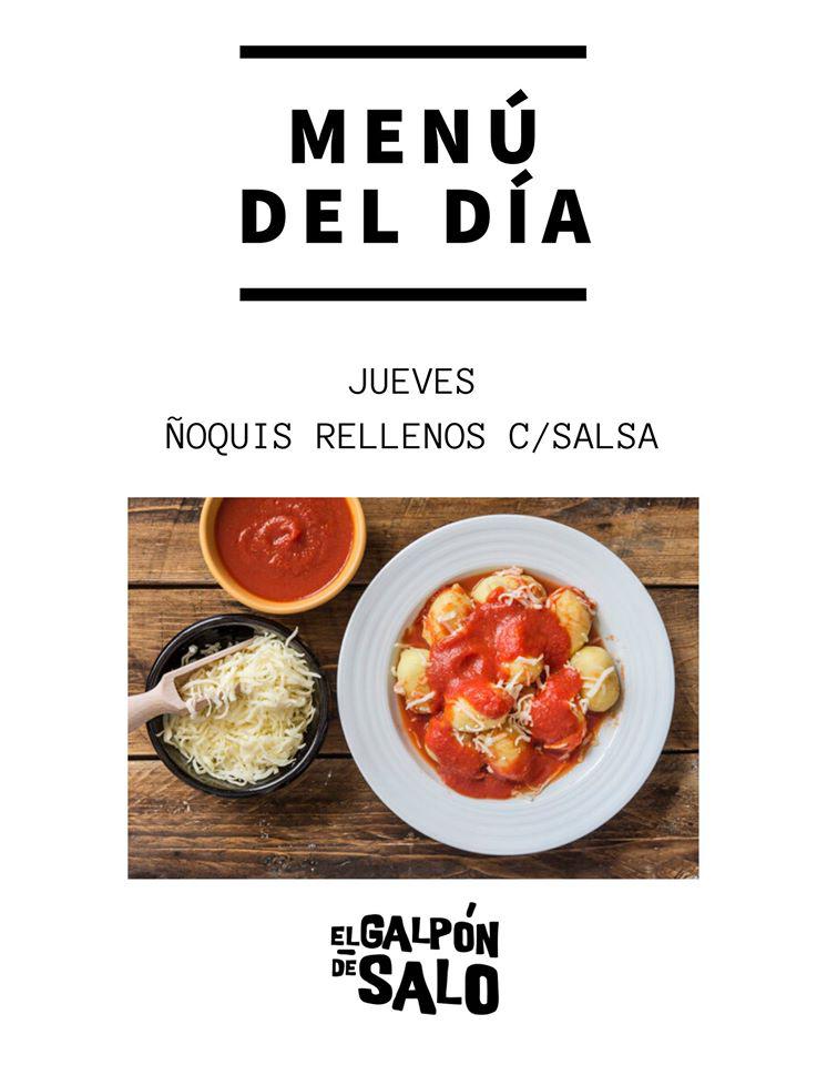 Hoy plato del dia &Ntilde;oquis rellenos con salsa 