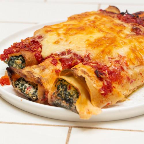 CANELONES DE RICOTA Y ACELGA GRATINADOS