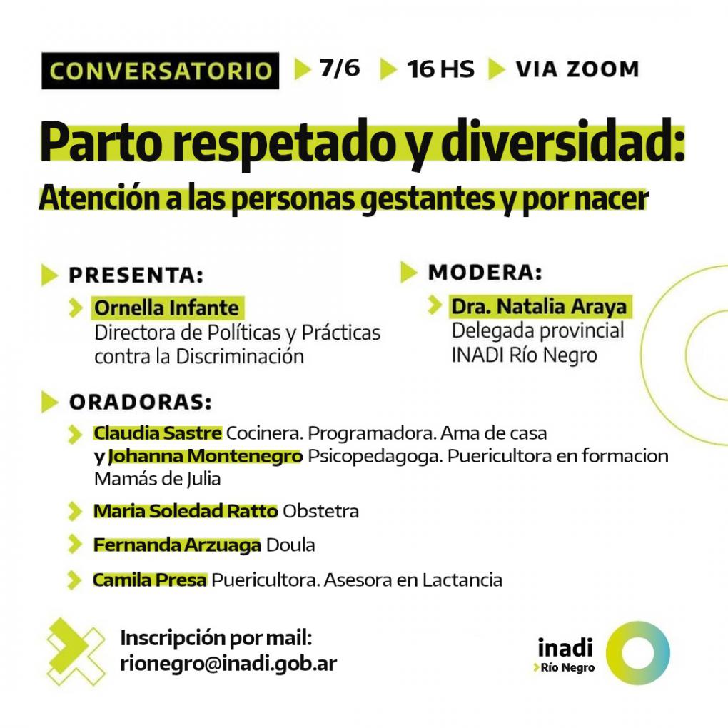 Conversatorio "Parto respetado y diversidad: atenci&oacute;n a las personas gestantes y por nacer"