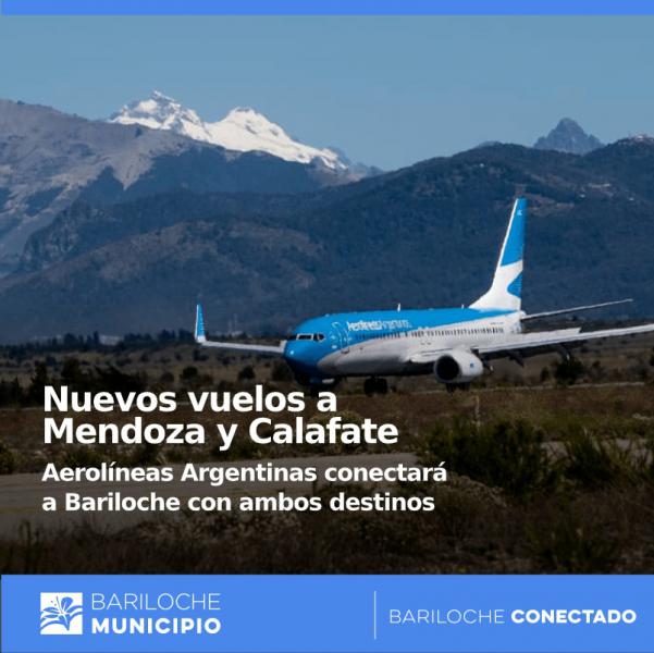 Nuevos vuelos a Mendoza y Calafate