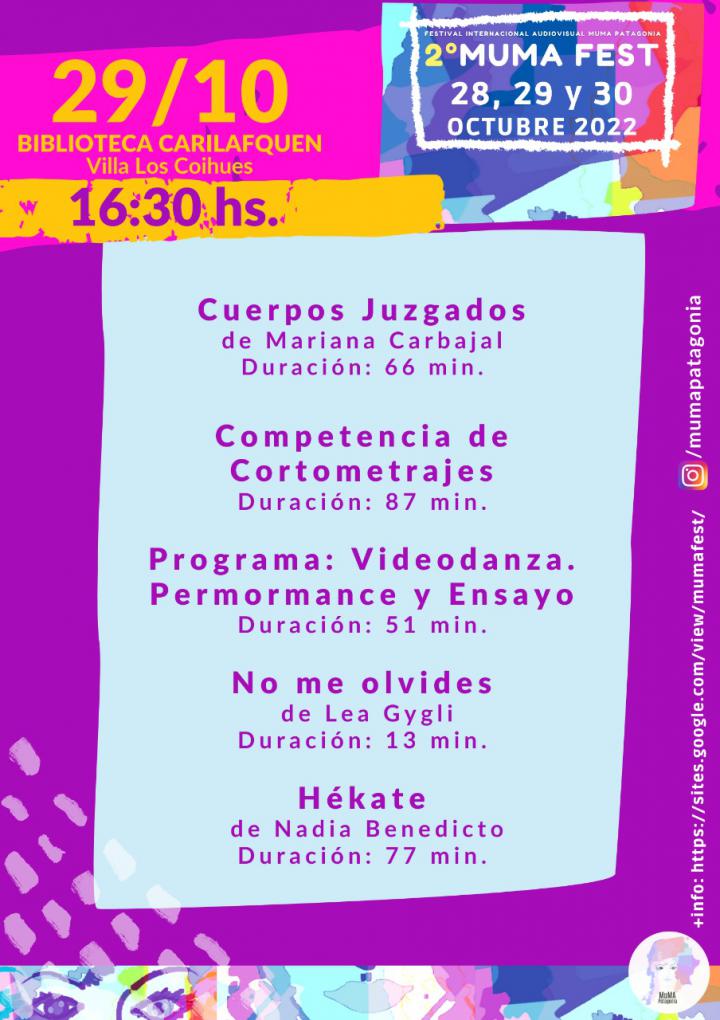 2&deg; MUMA Fest - Programaci&oacute;n 29/10