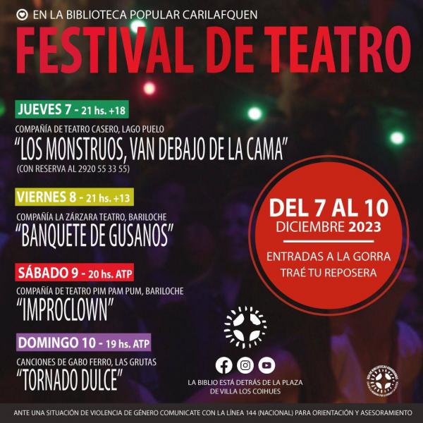 FESTIVAL DE TEATRO EN LA BIBLIO DE LOS COIHUES