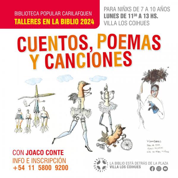 Taller en la Biblio: &#128314;CUENTOS, POEMAS Y CANCIONES