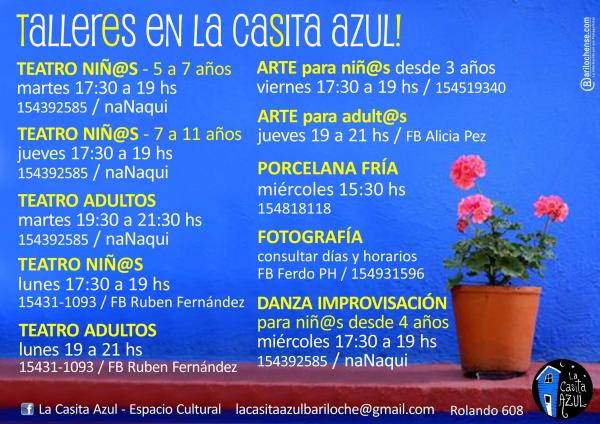 Cursos y Talleres para el 2017 en La Casita Azul