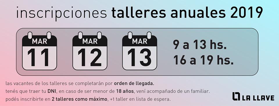 Inscripciones talleres 2019