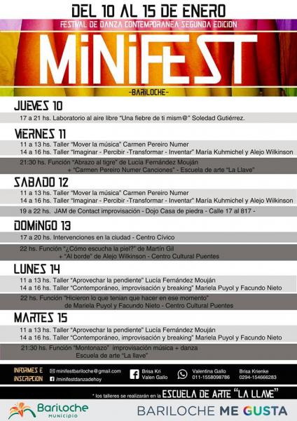 Minifest: Festival de danza contempor&aacute;nea. 2&deg; Edici&oacute;n. Del 10 al 15 de Enero