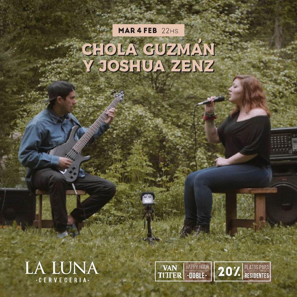 Chola Guzm&aacute;n & Joshua Zenz Musica en vivo en La Luna