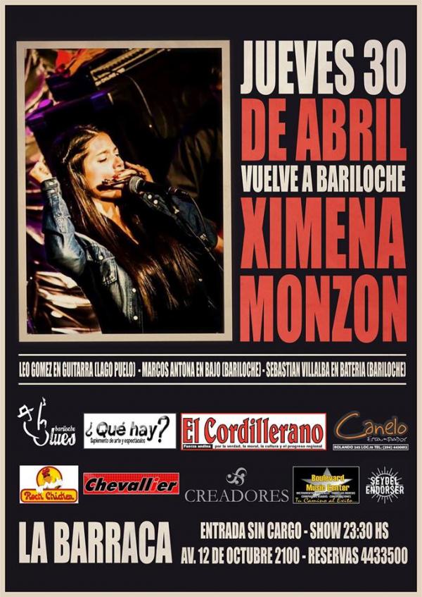 Ximena Monzon en vivo en Bariloche!