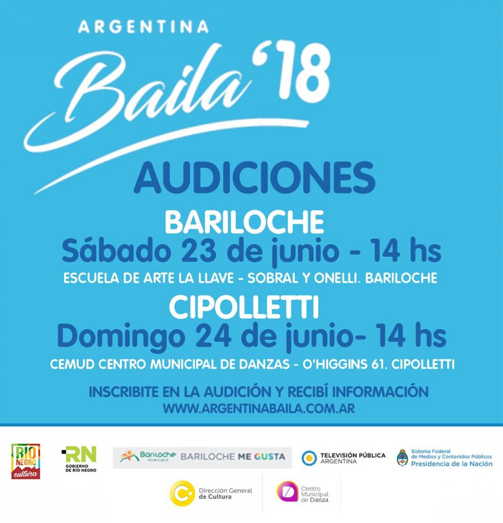 Llegan a Bariloche las audiciones para Argentina Baila 2018
