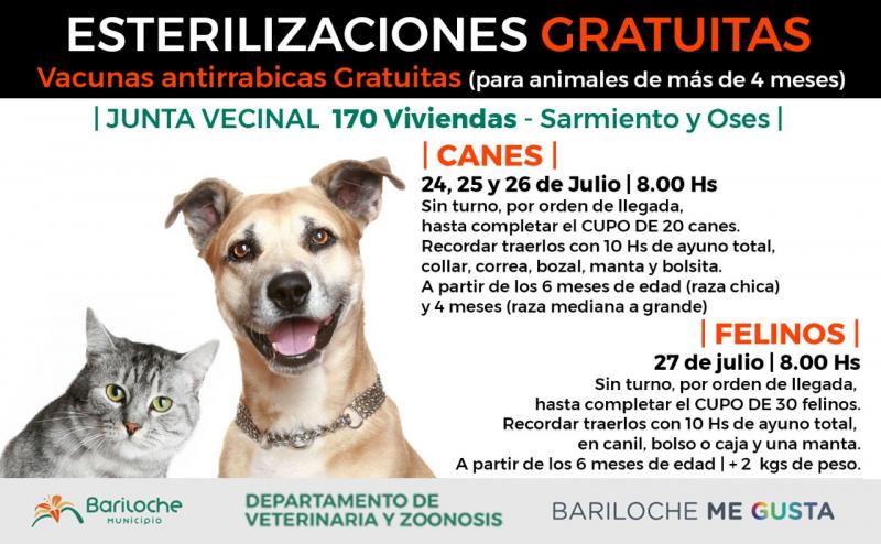 Campa&ntilde;a gratuita de esterilizaciones y vacunaciones antirr&aacute;bicas