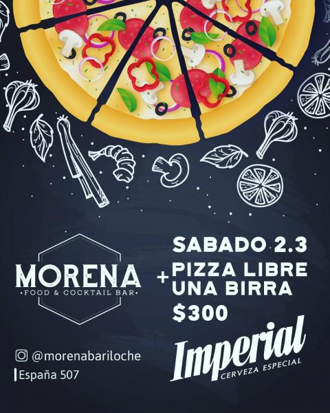 No te pierdas la PROMO del finde ~ PIZZA LIBRE + UNA BIRRA en MORENA