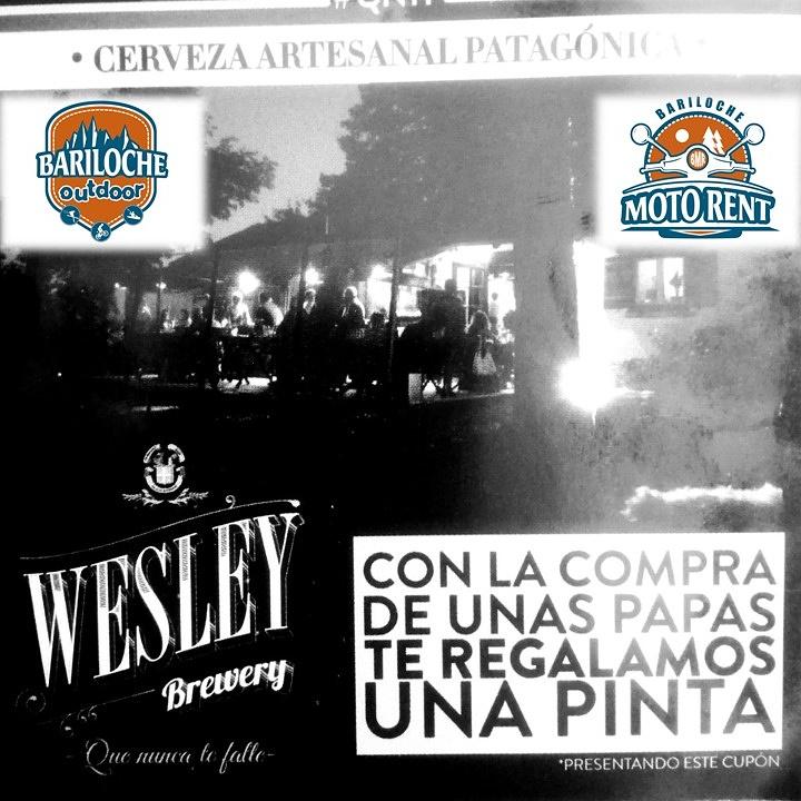 Mira esta promo de Bariloche Moto Rent y cerveza Wesley