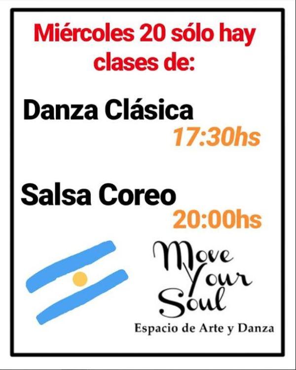 Mi&eacute;rcoles 20 de Junio s&oacute;lo hay clases de: